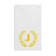 Elegant letter "J" Gold Laurel Monogram White Hand Towel