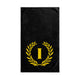 Elegant letter "I" Gold Laurel Monogram Hand Towel