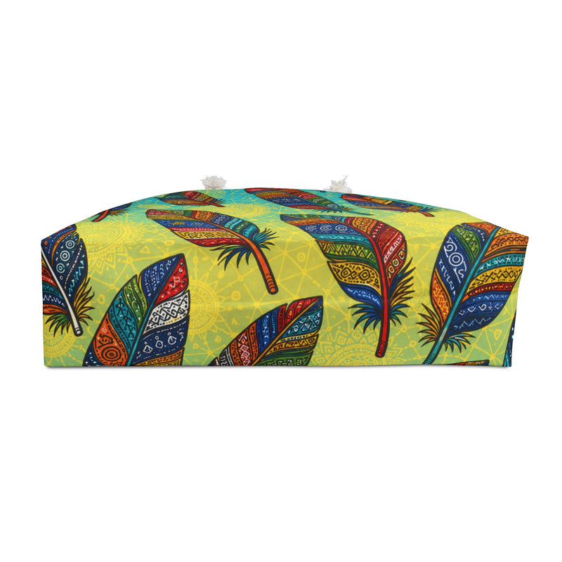 Colorful Boho Feather Weekender Bag