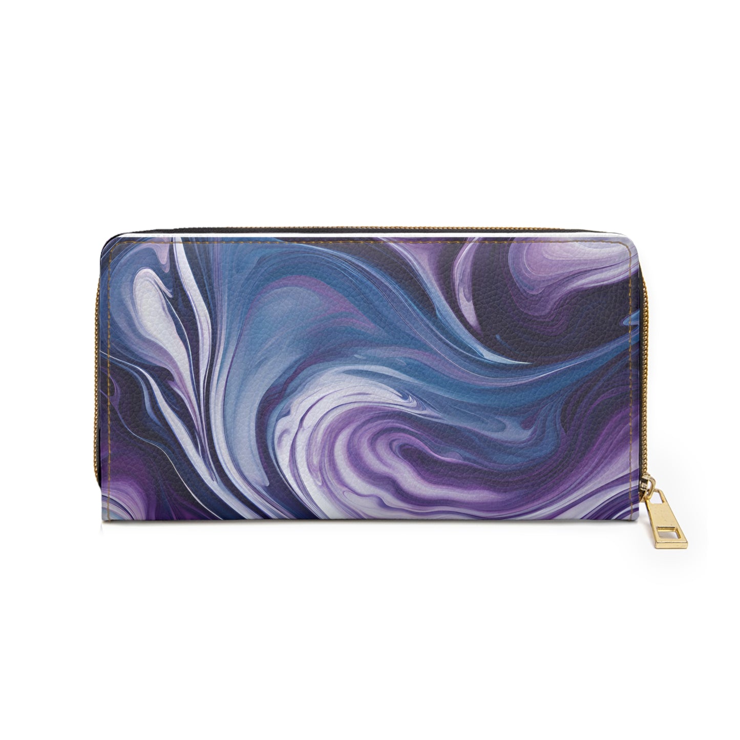 Blue and Purple Marble Swirl Zipper Wallet