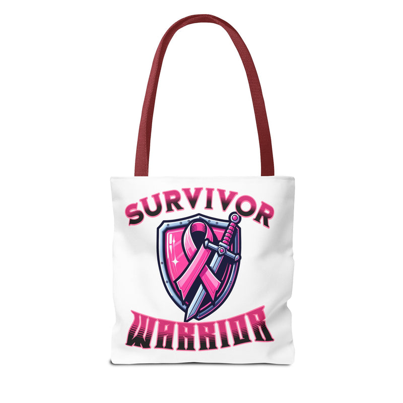 Survivor Warrior - Breast Cancer Survivor Pink Ribbon Tote Bag