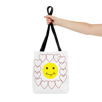 Smiley Face Heart Tote Bag