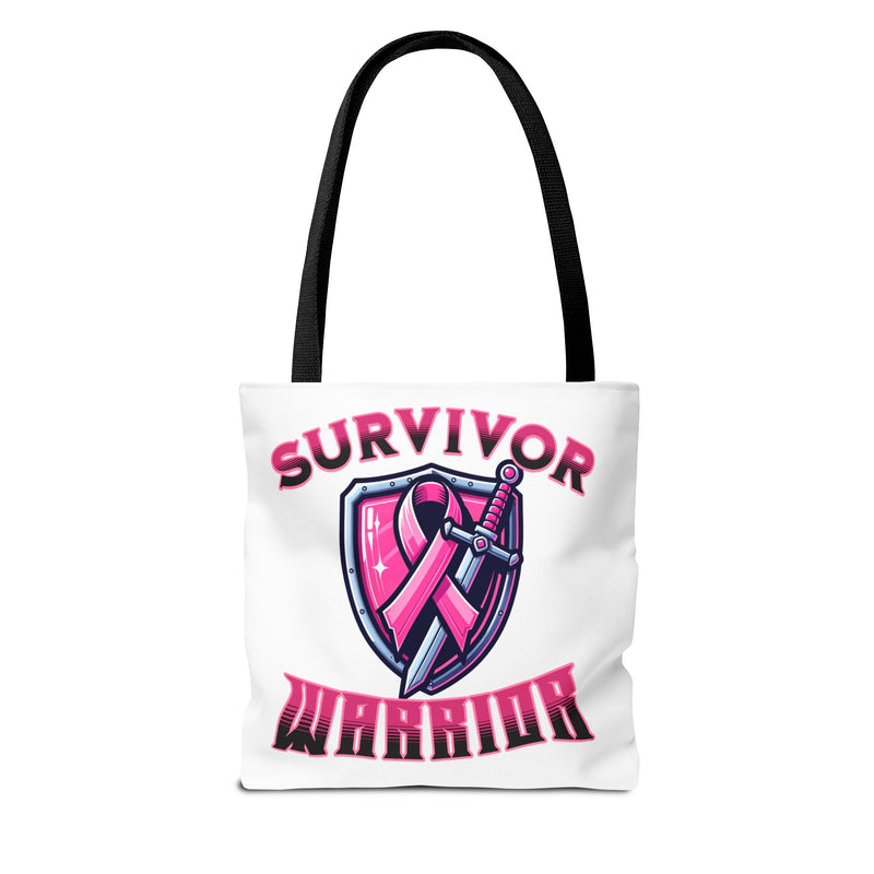Survivor Warrior - Breast Cancer Survivor Pink Ribbon Tote Bag