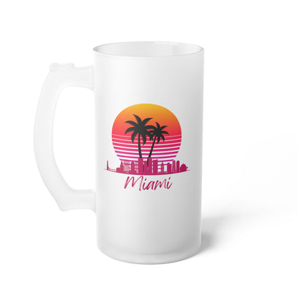 Miami Frosted Glass Beer Mug