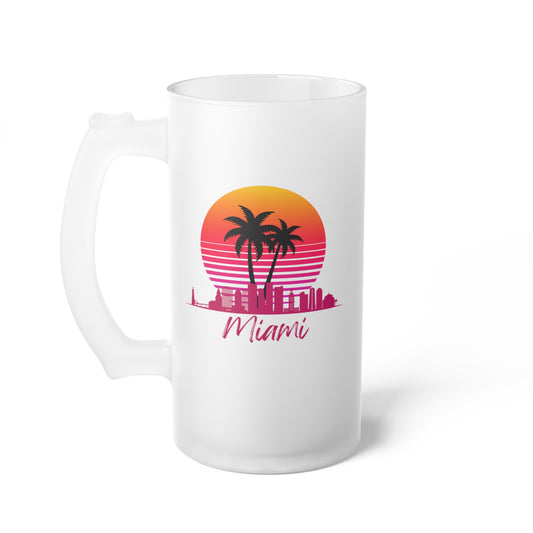 Miami Frosted Glass Beer Mug