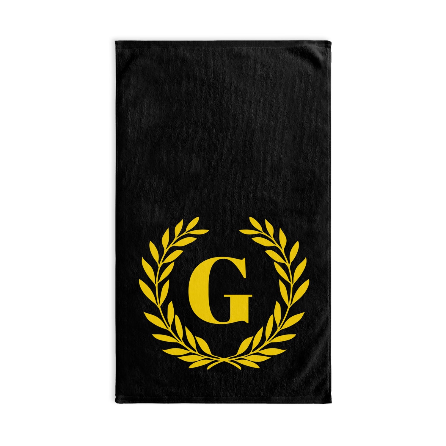 Elegant letter "G" Gold Laurel Monogram Hand Towel