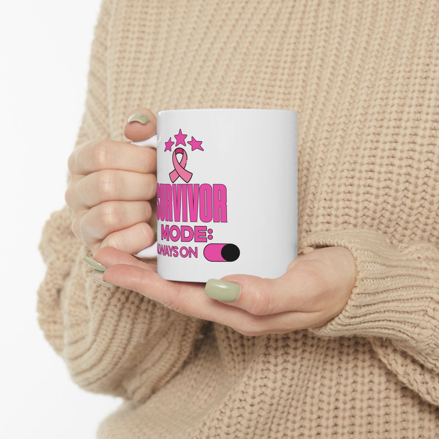 Survivor Mode: Always On - Breast Cancer Survivor Coffee Mug