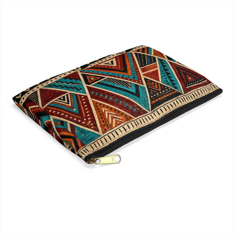 Abstract Geometric Warrior Pattern Accessory Pouch