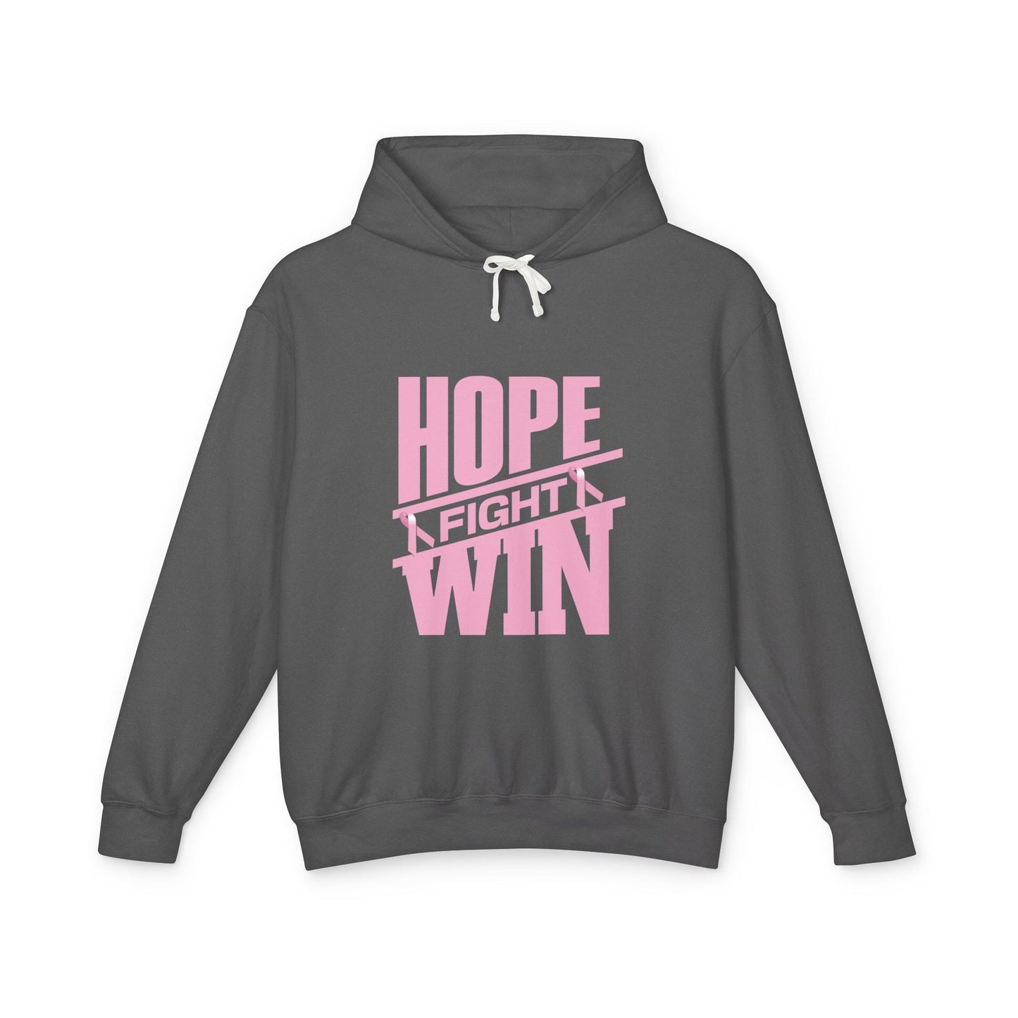 Hope, Fight, Win - Breast Cancer Survivor Lightweight Hooded Sweatshirt