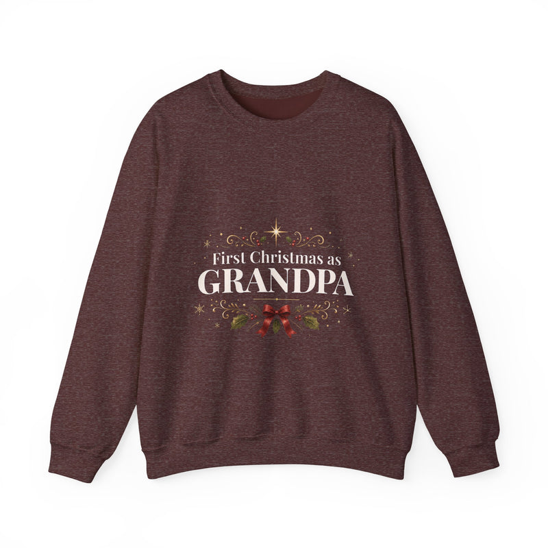 First Christmas as Grandpa Crewneck Sweatshirt | First Time Grandpa Christmas Gift
