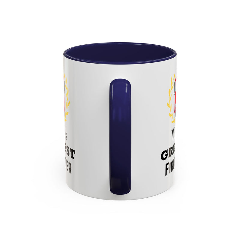 World's Greatest Firefighter Accent Coffee Mug - Firefighter Gift