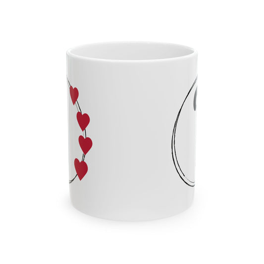 Letter "I" Monogram Heart Design Coffee Mug