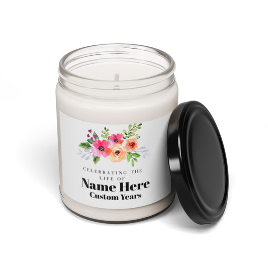 Personalized Sympathy "Remembering the Life of..." Scented Soy Candle, 9oz