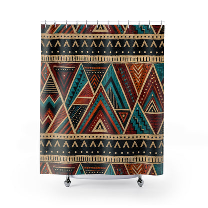 Abstract Geometric Warrior Pattern Shower Curtain