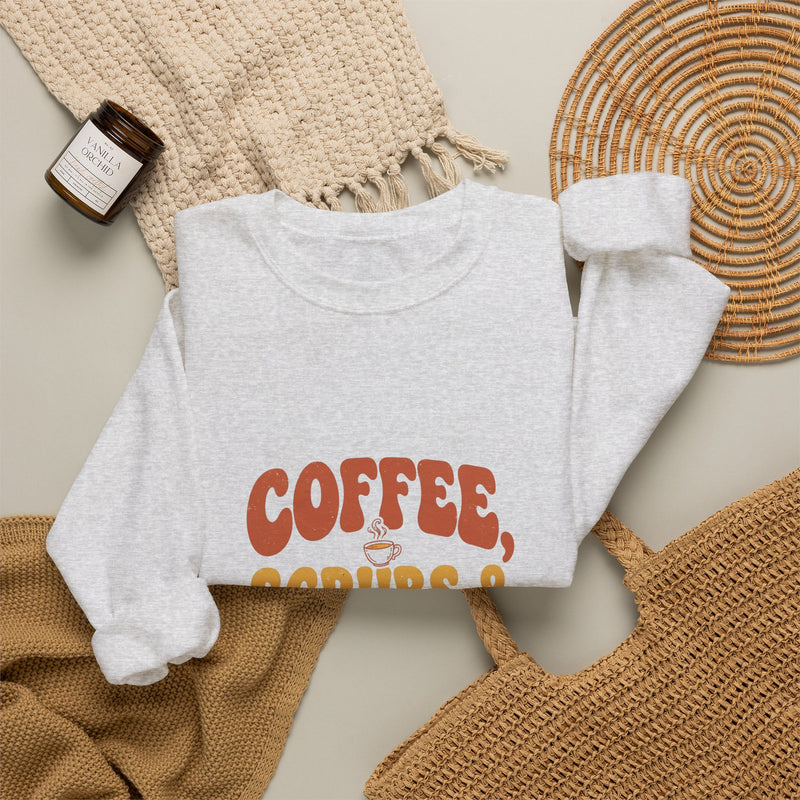 Coffee Scrubs and Rubber Gloves Sweatshirt — Funny Nurse Coffee Crewneck