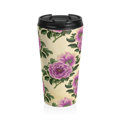 Floral Design Stainless Steel Travel Mug