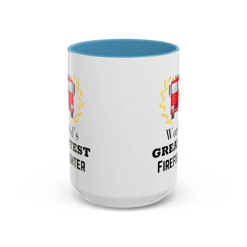 World's Greatest Firefighter Accent Coffee Mug - Firefighter Gift