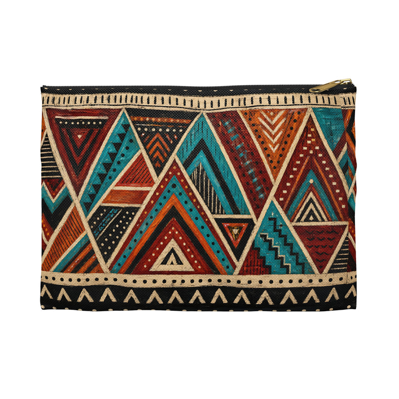 Abstract Geometric Warrior Pattern Accessory Pouch