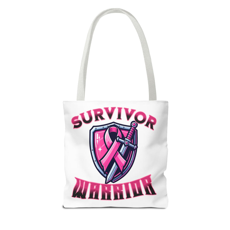 Survivor Warrior - Breast Cancer Survivor Pink Ribbon Tote Bag