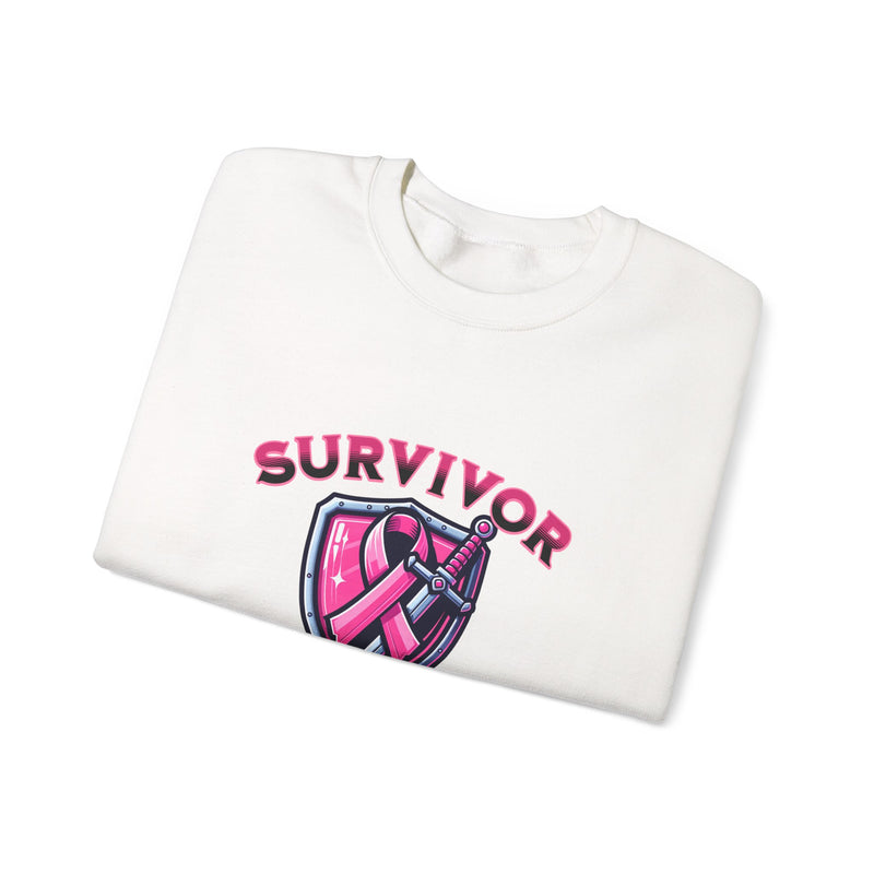 Survivor Warrior Sweatshirt — Pink Ribbon Breast Cancer Awareness Crewneck