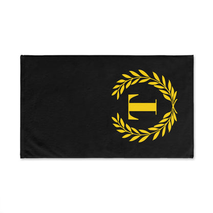 Elegant letter "T" Gold Laurel Monogram Hand Towel