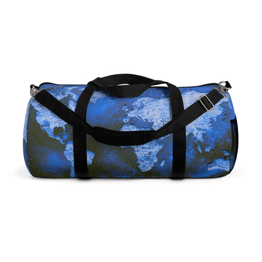 Blue World Map Duffel Bag