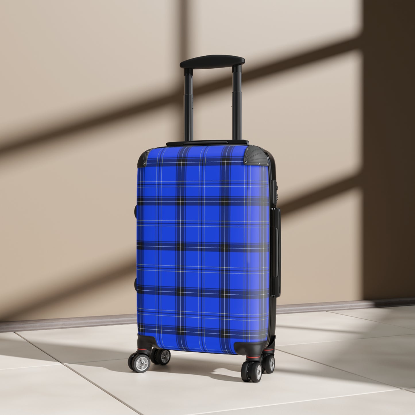 Blue Plaid Pattern Suitcase