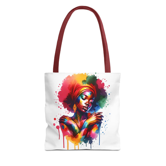 Colorful Abstract Black Woman Tote Bag