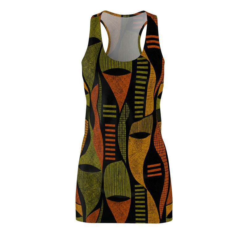 Geometric African Print Racerback Dress