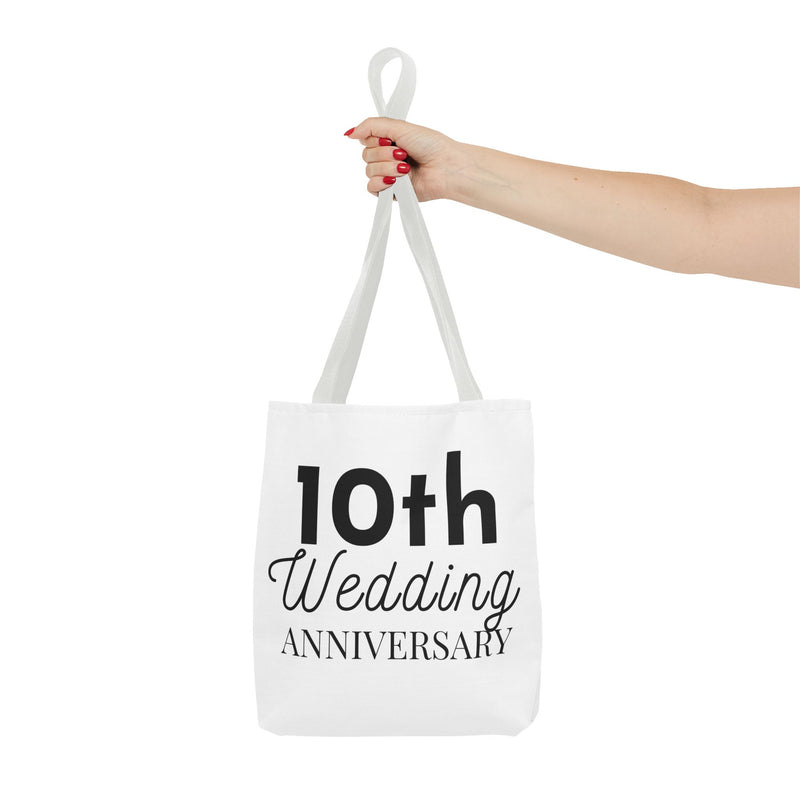 10th Wedding Anniversary Tote Bag - Anniversary Gift for Couples
