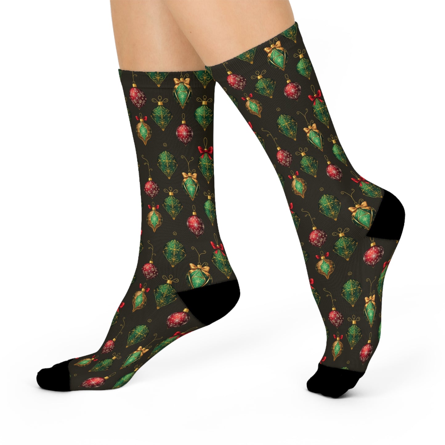 Christmas Ornament Cushioned Crew Socks