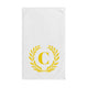 Elegant letter "C" Gold Laurel Monogram White Hand Towel