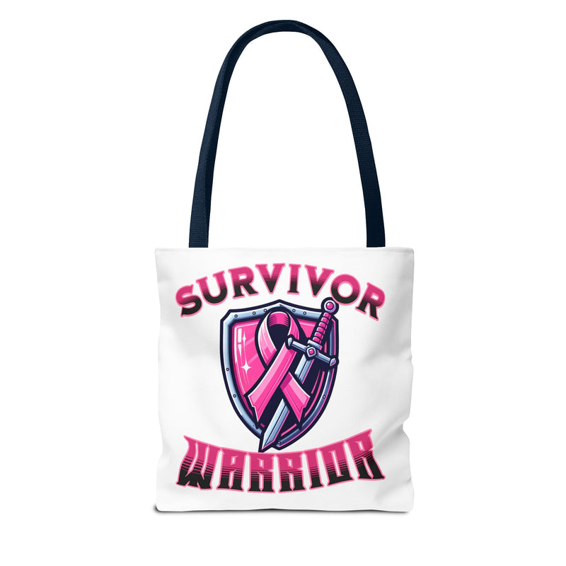 Survivor Warrior - Breast Cancer Survivor Pink Ribbon Tote Bag