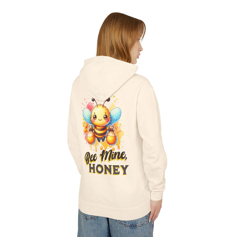 Bee Mine Honey - Romantic Unisex Lightweight Hooded Sweatshirt