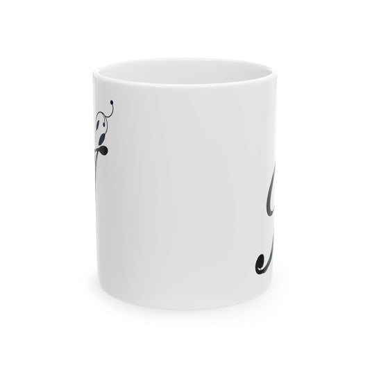 Letter "I" Decorative Monogram Design Coffee Mug