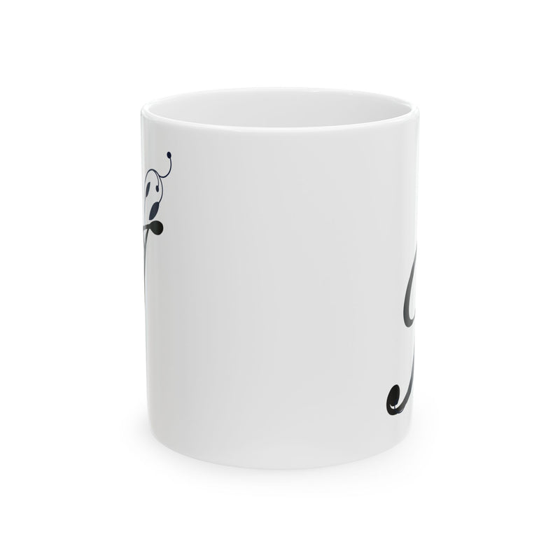 Letter "I" Decorative Monogram Design Coffee Mug