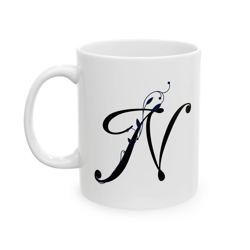 Letter "N" Decorative Monogram Design Coffee Mug