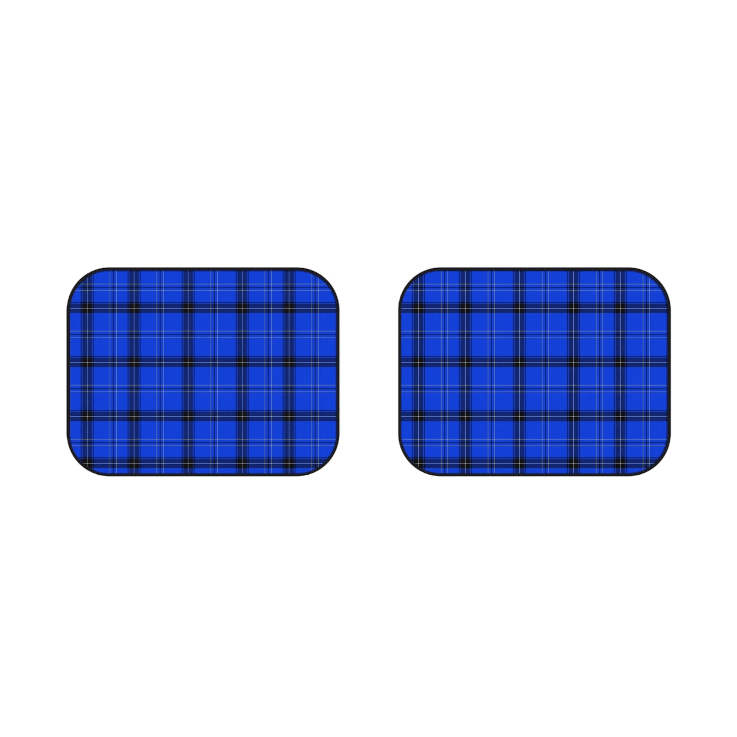 Blue Plaid Pattern Car Mats (2x Rear)