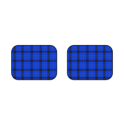 Blue Plaid Pattern Car Mats (2x Rear)