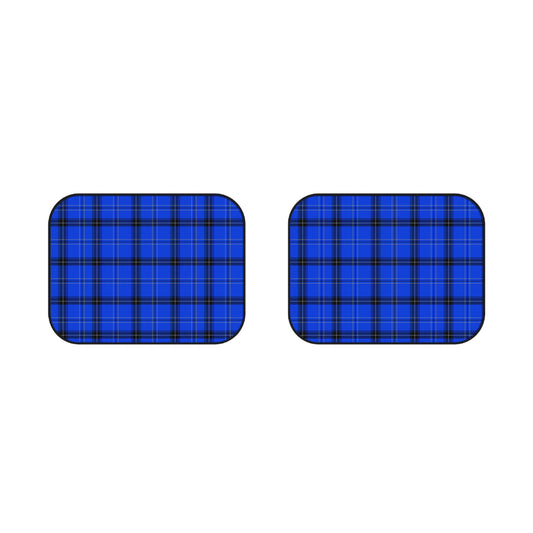 Blue Plaid Pattern Car Mats (2x Rear)