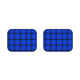 Blue Plaid Pattern Car Mats (2x Rear)