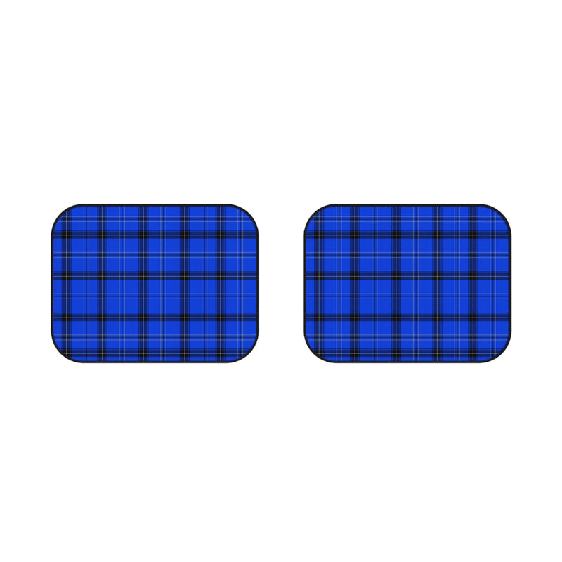 Blue Plaid Pattern Car Mats (2x Rear)