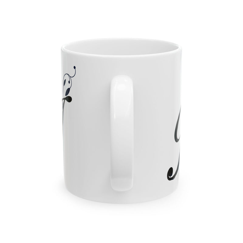 Letter "I" Decorative Monogram Design Coffee Mug