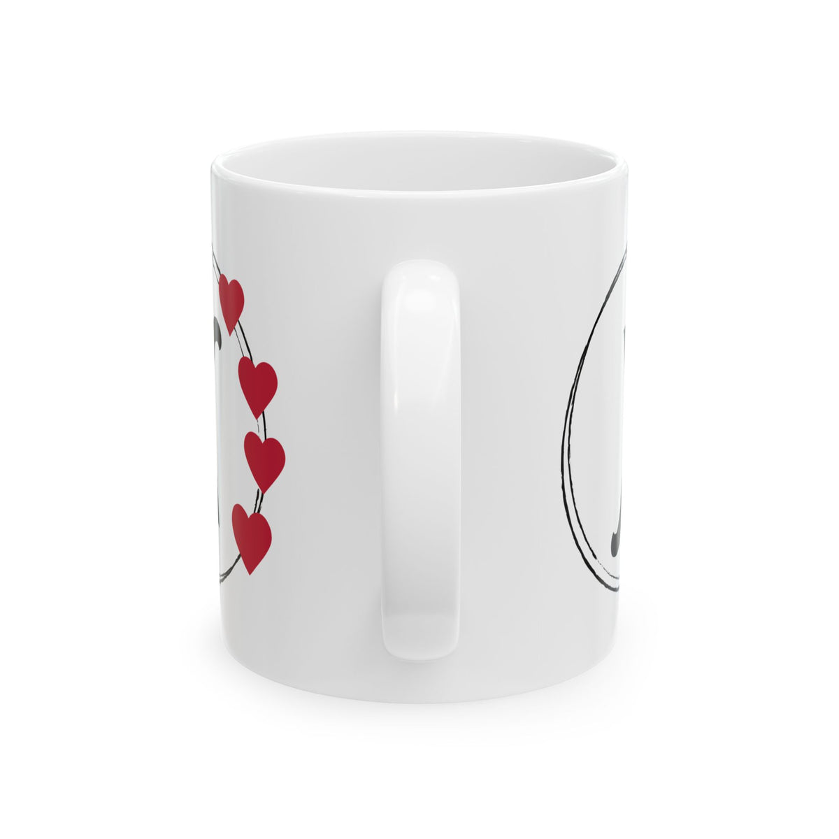 Letter "X" Monogram Heart Design Coffee Mug
