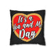 It's a You and Me Day Canvas Pillowcase - Black