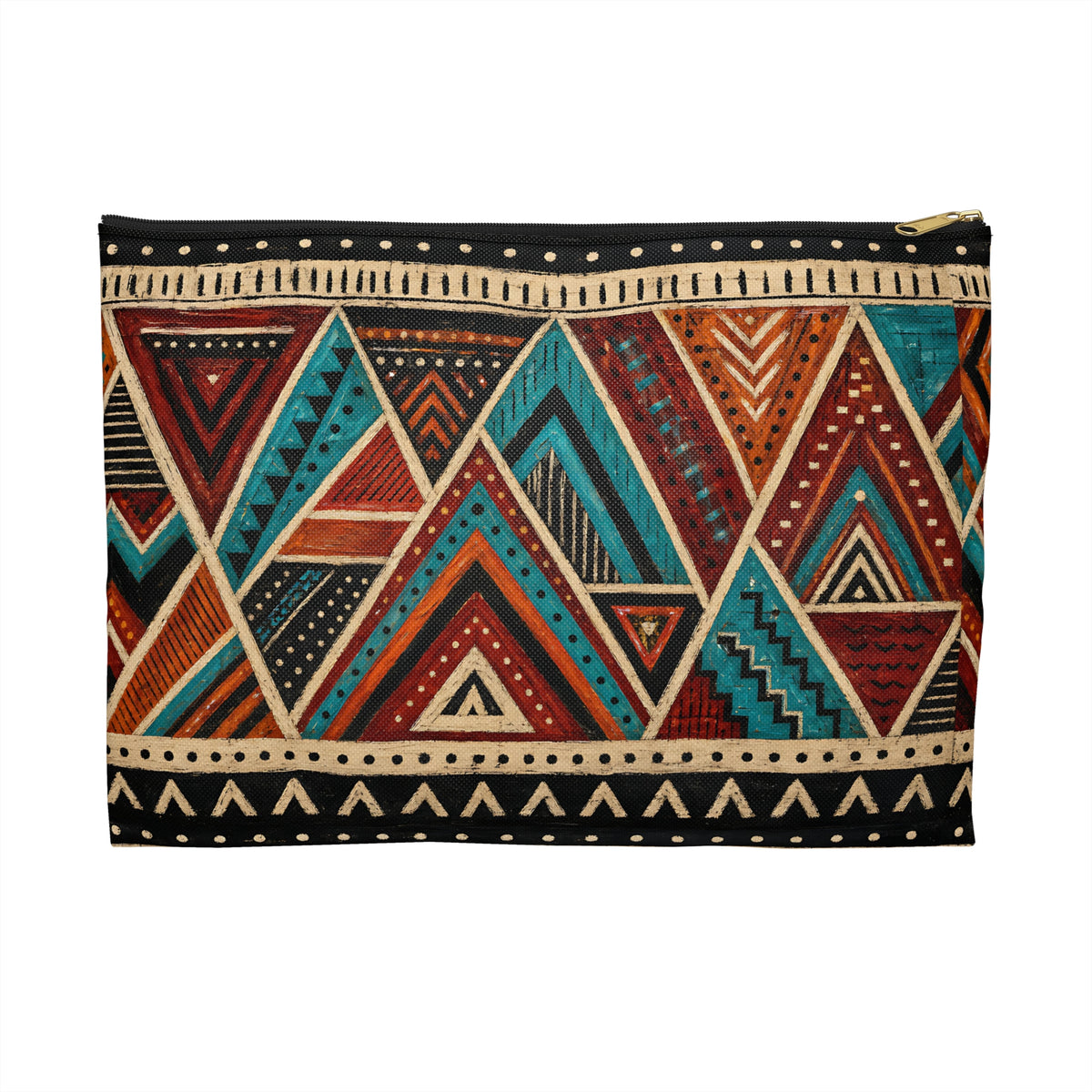 Abstract Geometric Warrior Pattern Accessory Pouch