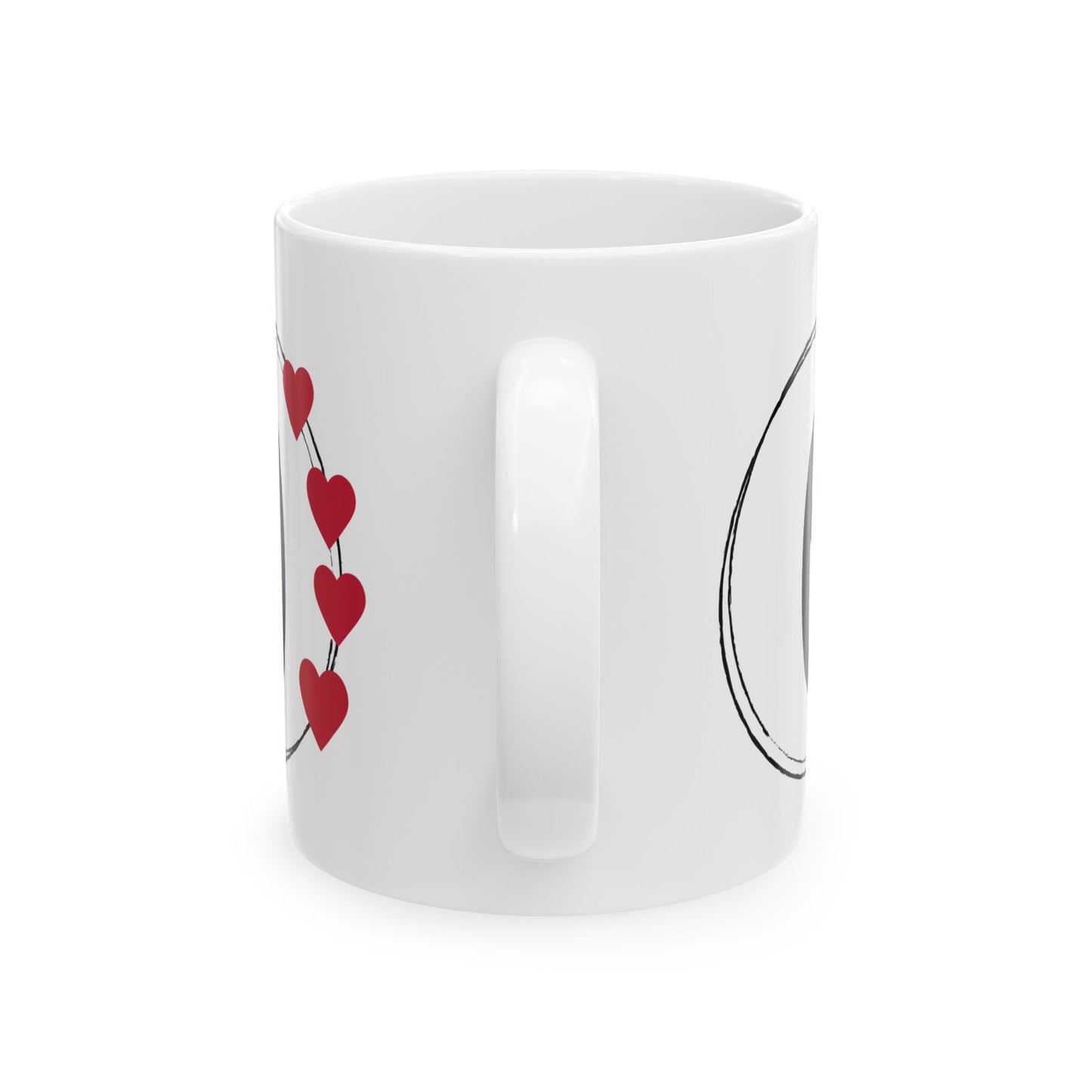 Letter "O" Monogram Heart Design Coffee Mug