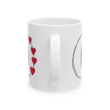 Letter "O" Monogram Heart Design Coffee Mug