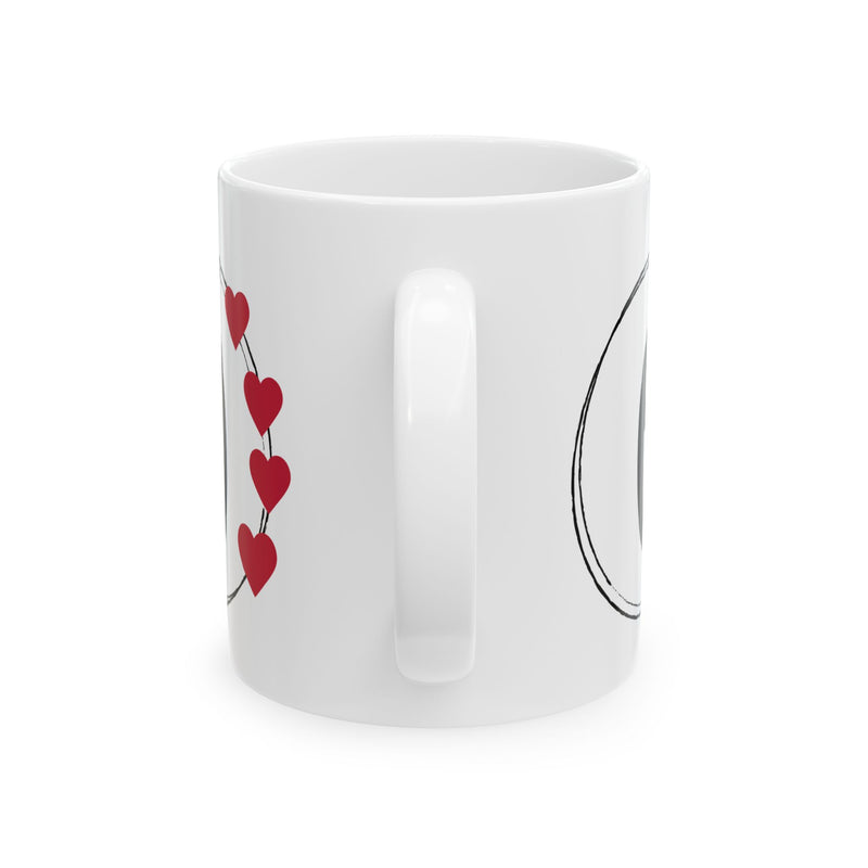 Letter "O" Monogram Heart Design Coffee Mug