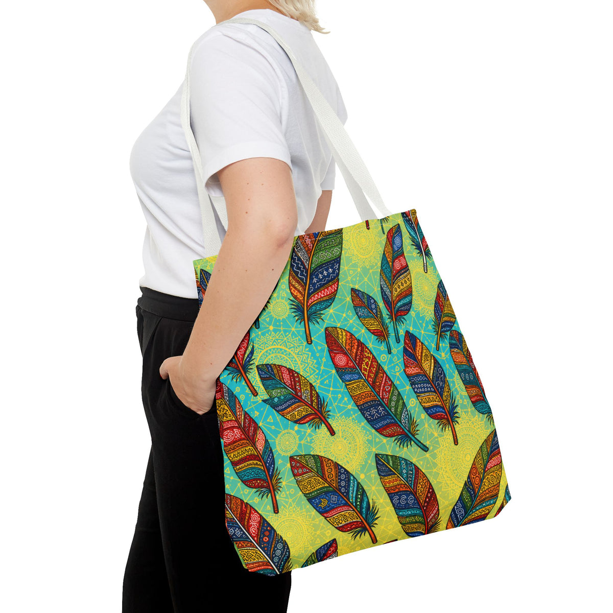 Boho Feathers Tote Bag (AOP)